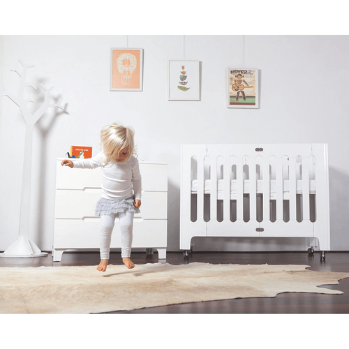 alma papa convertible folding cot bed + mattress