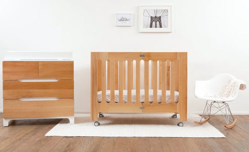 alma papa convertible folding cot bed + mattress