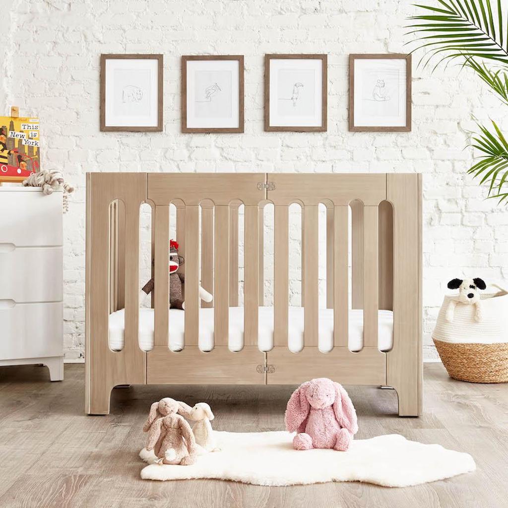 alma papa convertible folding cot bed + mattress